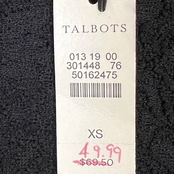 Talbots Black Lace Nylon Blend Top Long Sleeve Gathered Waist Size XS NWT - Picture 6 of 10